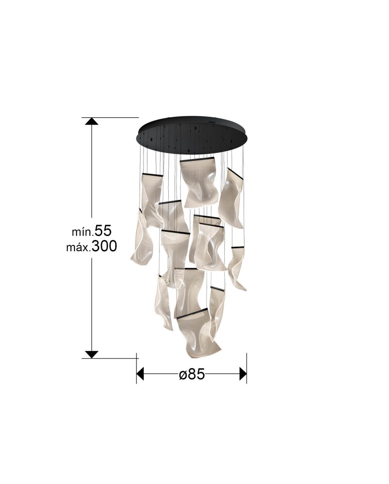 VELOS - LAMPARA 13L NEGRO DIMABLE